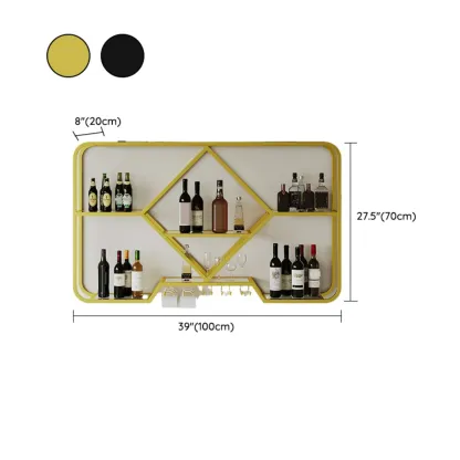 Gold Metal Diamond Wall-Mounted Wine Glass Rack Image - 19