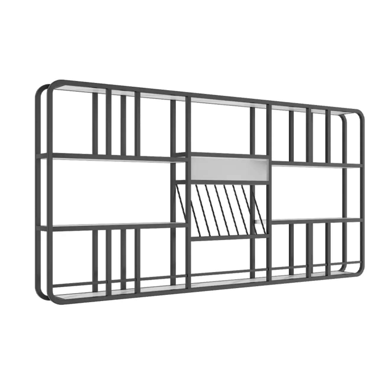 Glam Gold Wall-Mounted Open Wine Bottle Rack Image - 4