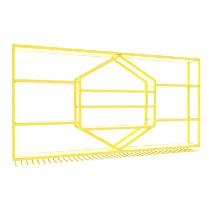 Geometric Metal Black Floating Wine Rack with Light Image - 4