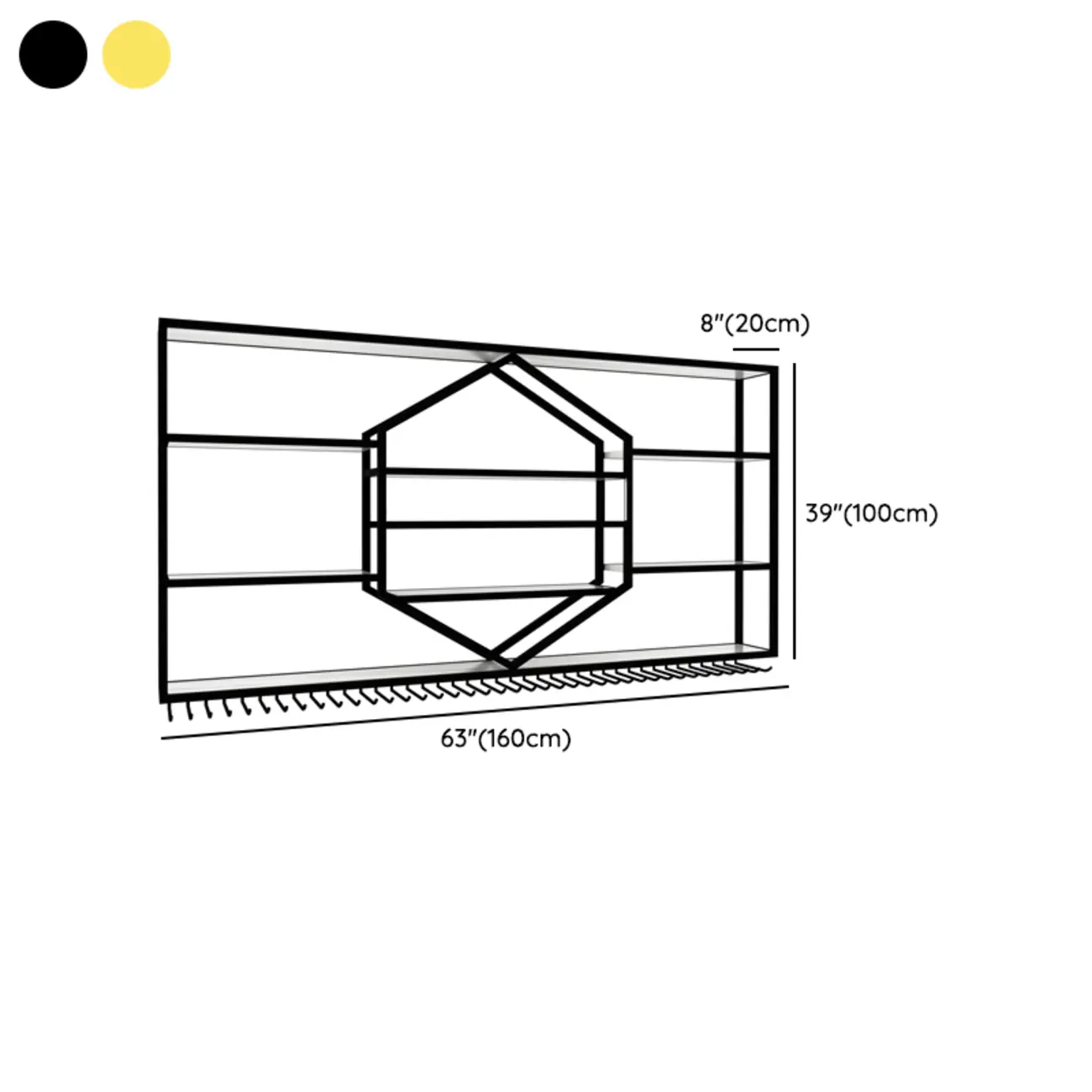 Geometric Metal Black Floating Wine Rack with Light Image - 11 | homeyfad