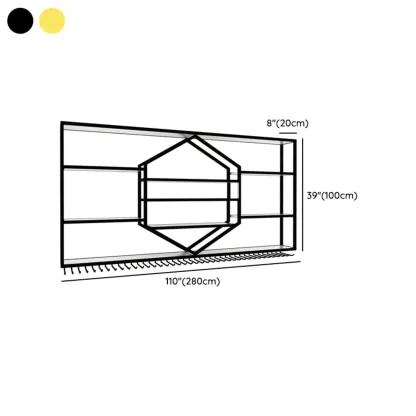 Geometric Metal Black Floating Wine Rack with Light Image - 15