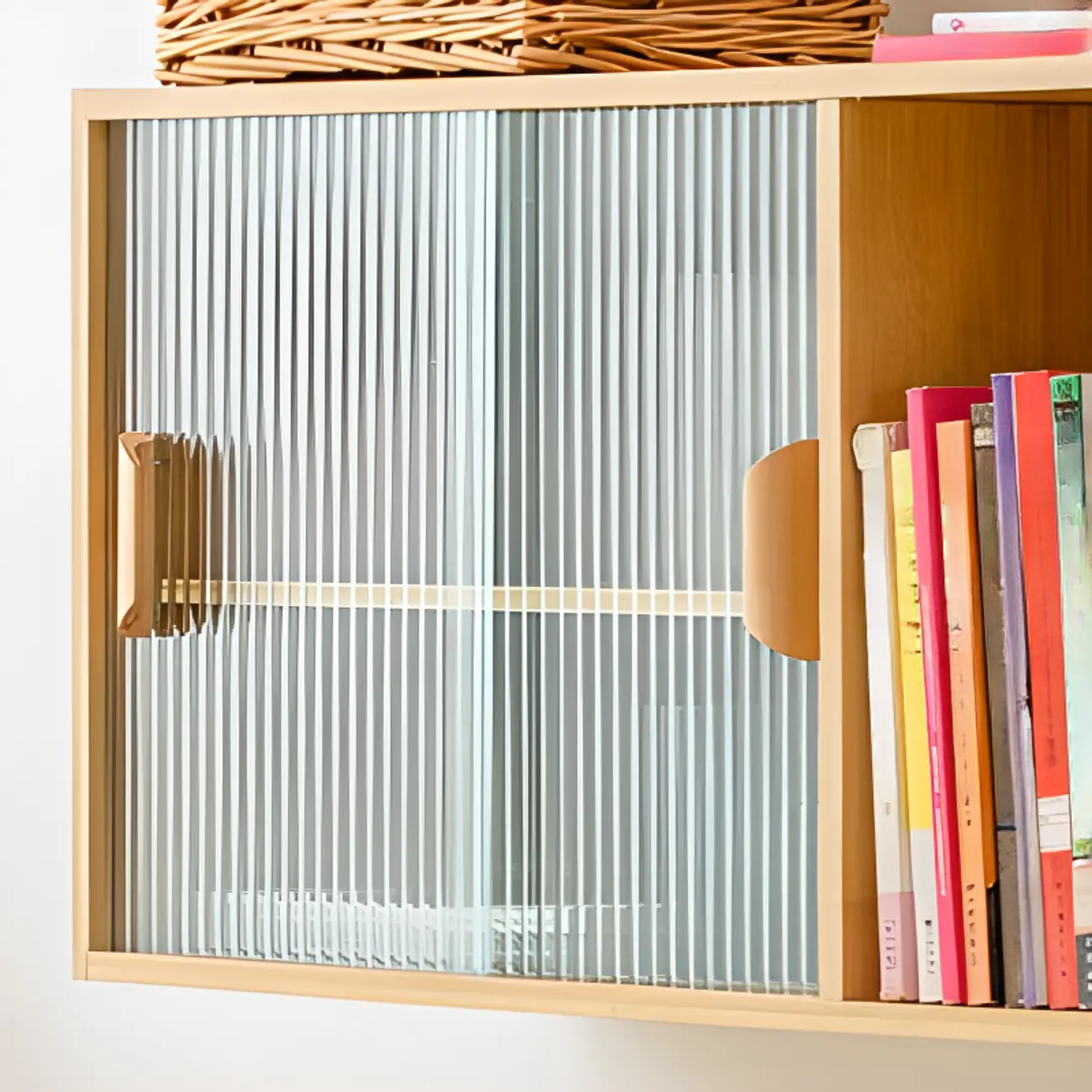 Kitchen Small Glass Doors Slab Wall Mounted Display Cabinet Image - 6 | homeyfad