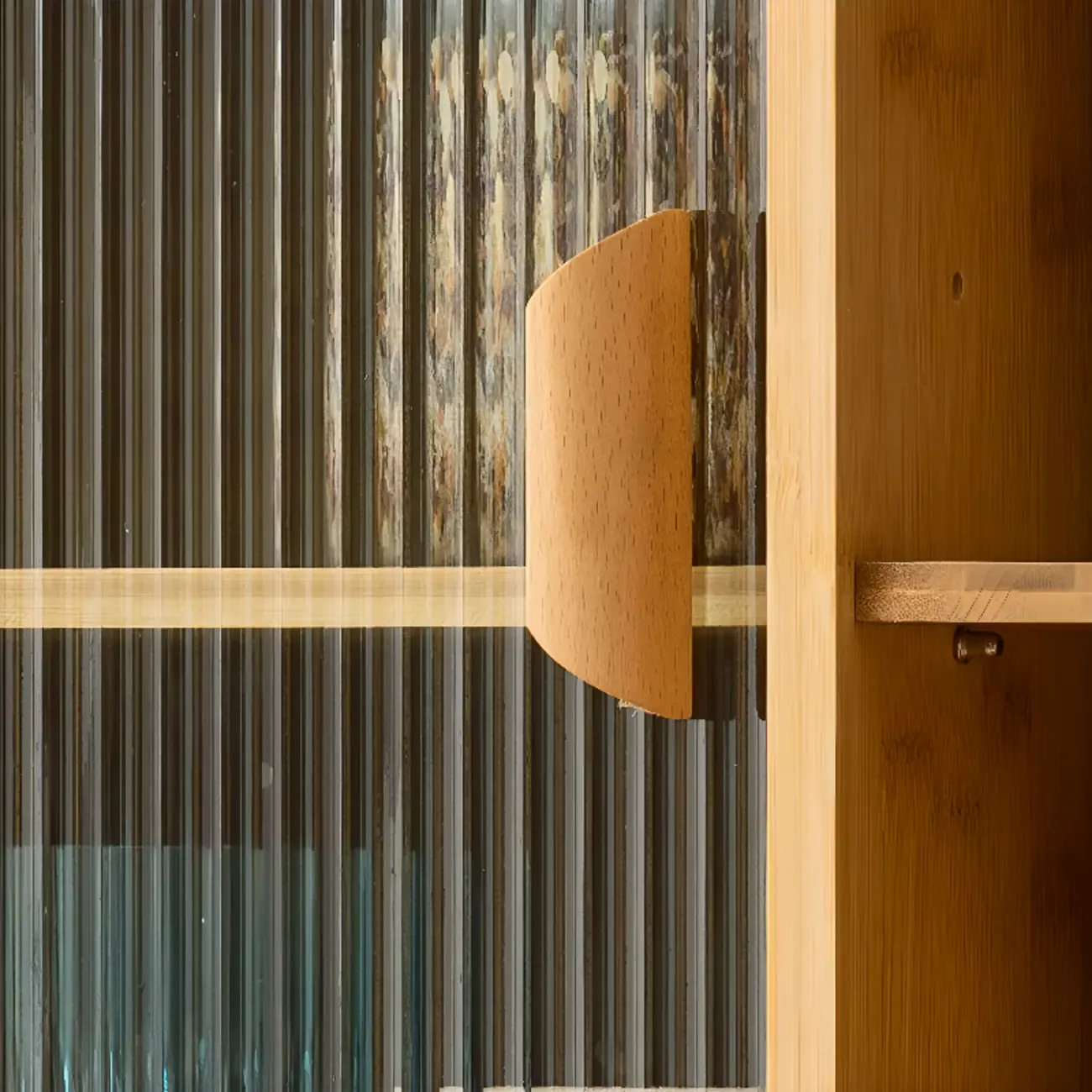 Kitchen Small Glass Doors Slab Wall Mounted Display Cabinet Image - 11