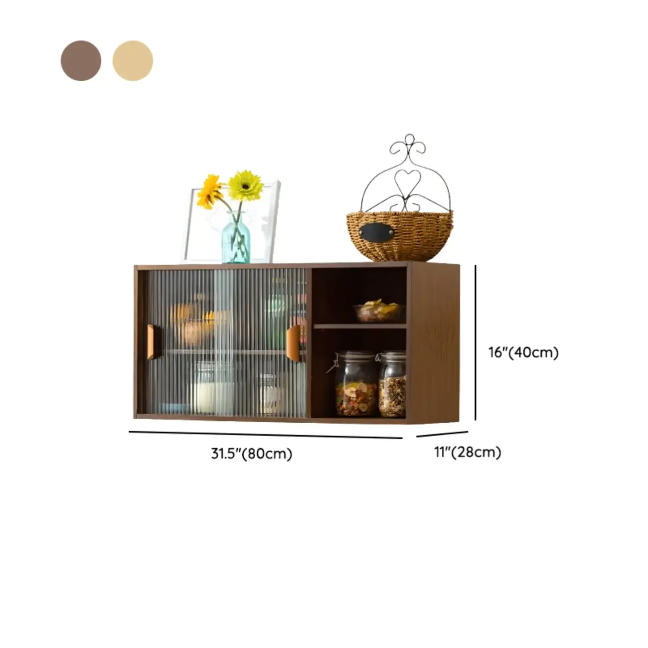 Kitchen Small Glass Doors Slab Wall Mounted Display Cabinet #size