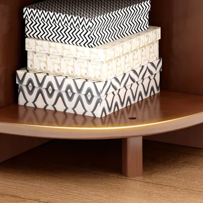 Narrow 5-Tier Natural Wood Corner Bookcase Image - 7