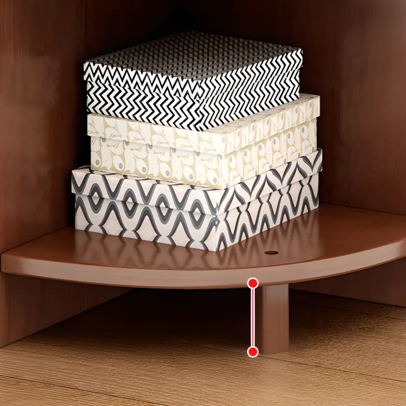 Narrow 5-Tier Natural Wood Corner Bookcase Image - 9