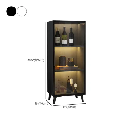 Compact Freestanding Enclosed Wooden Glass Curio Cabinet Image - 14
