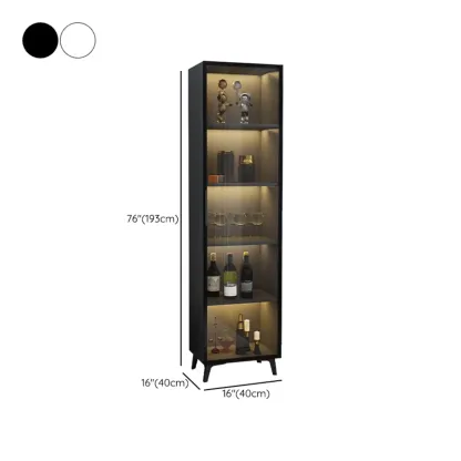 Compact Freestanding Enclosed Wooden Glass Curio Cabinet Image - 16