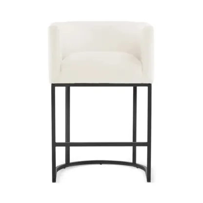 Trendy Sled Upholstered Bar Stools with Armrest and Footrest Image - 22