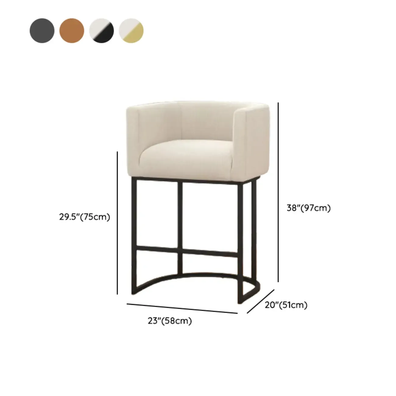 Trendy Sled Upholstered Bar Stools with Armrest and Footrest Image - 25