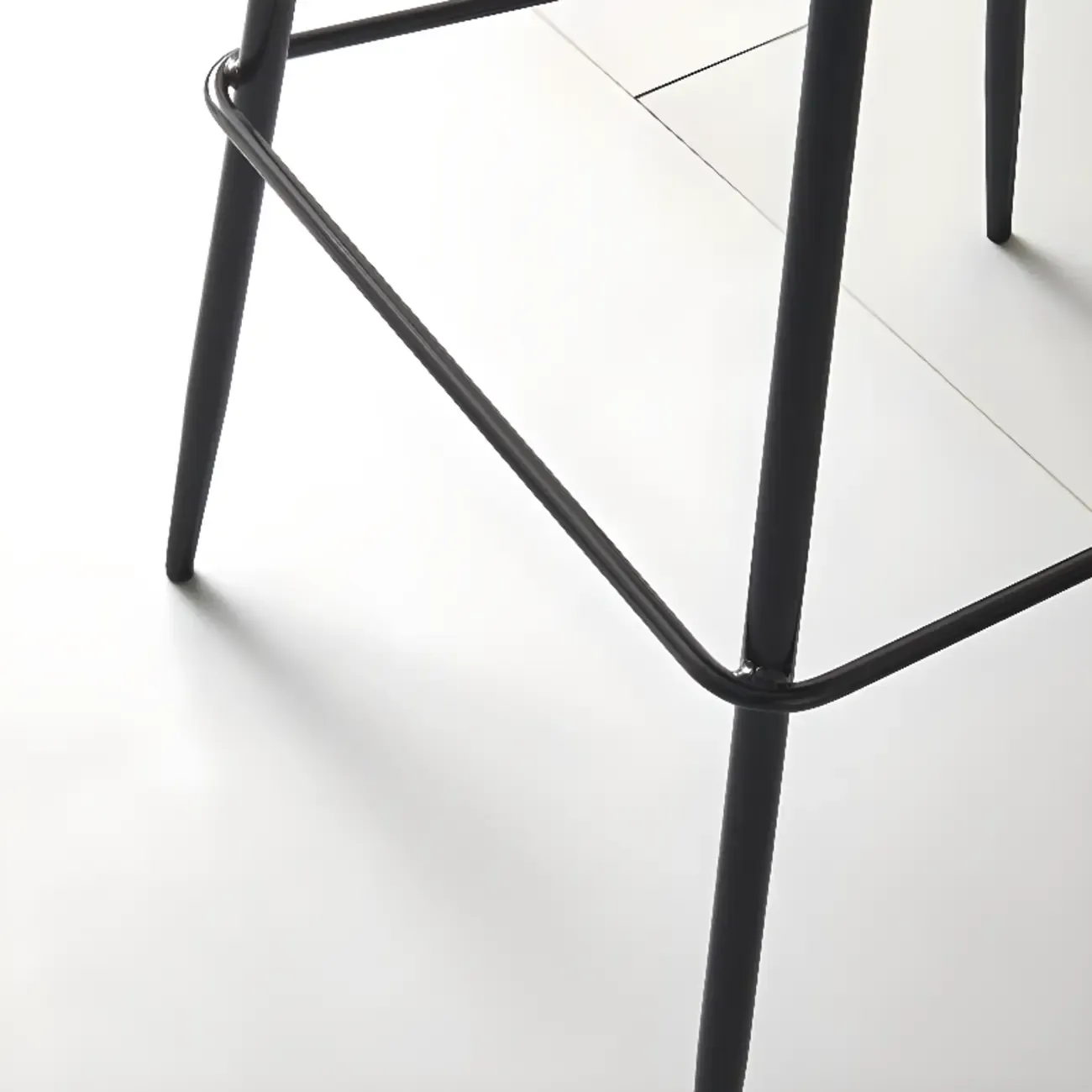 Modern Metal Frame Leather Cushion Low Back Bar Stool Image - 10