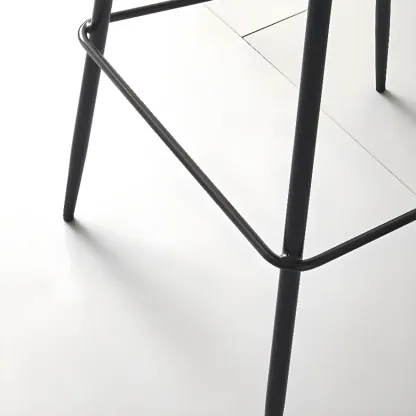 Modern Metal Frame Leather Cushion Low Back Bar Stool Image - 10