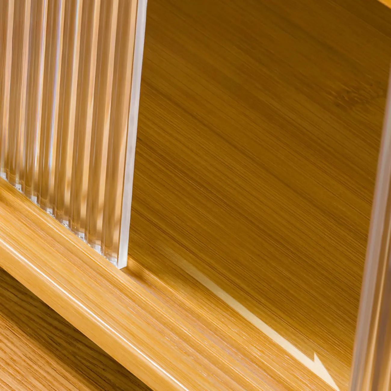 Natural Rectangular Glass Sliding Door Display Cabinet Image - 10 | homeyfad