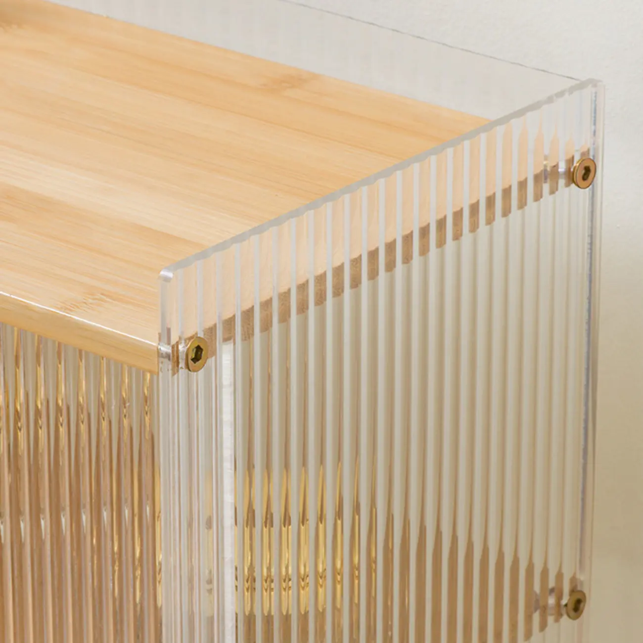 Natural Rectangular Glass Sliding Door Display Cabinet Image - 11 | homeyfad