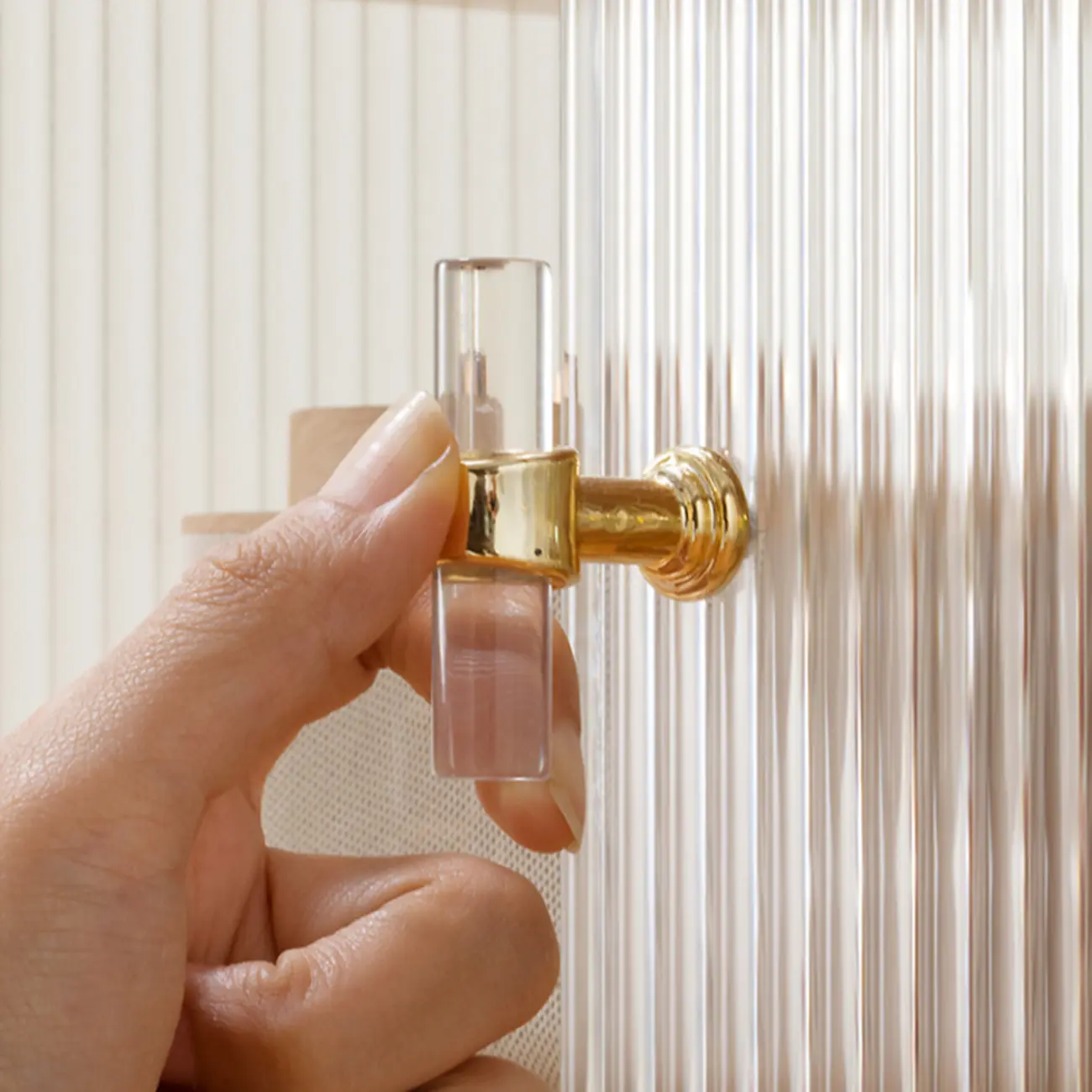 Natural Rectangular Glass Sliding Door Display Cabinet Image - 12 | homeyfad