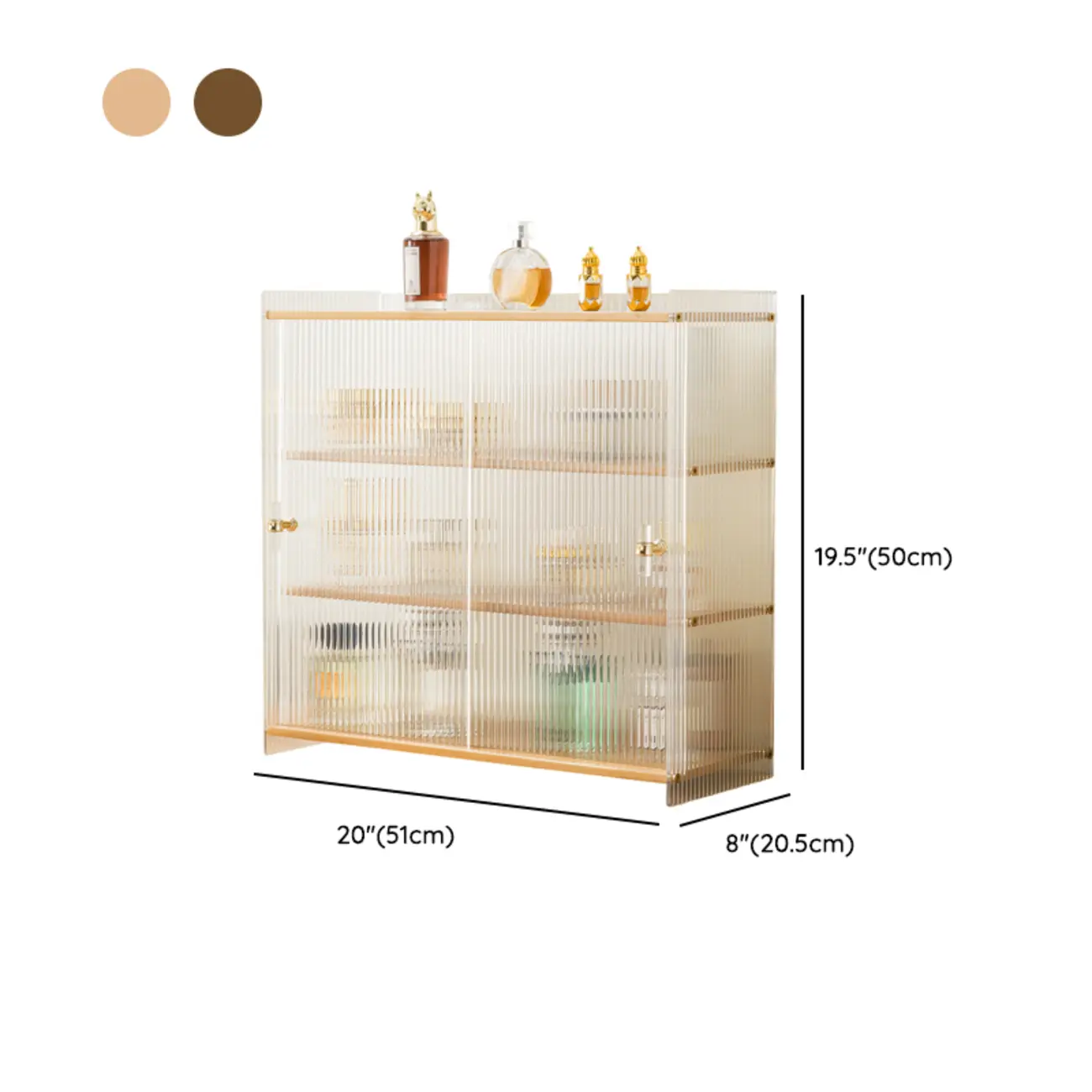 Natural Rectangular Glass Sliding Door Display Cabinet Image - 15 | homeyfad