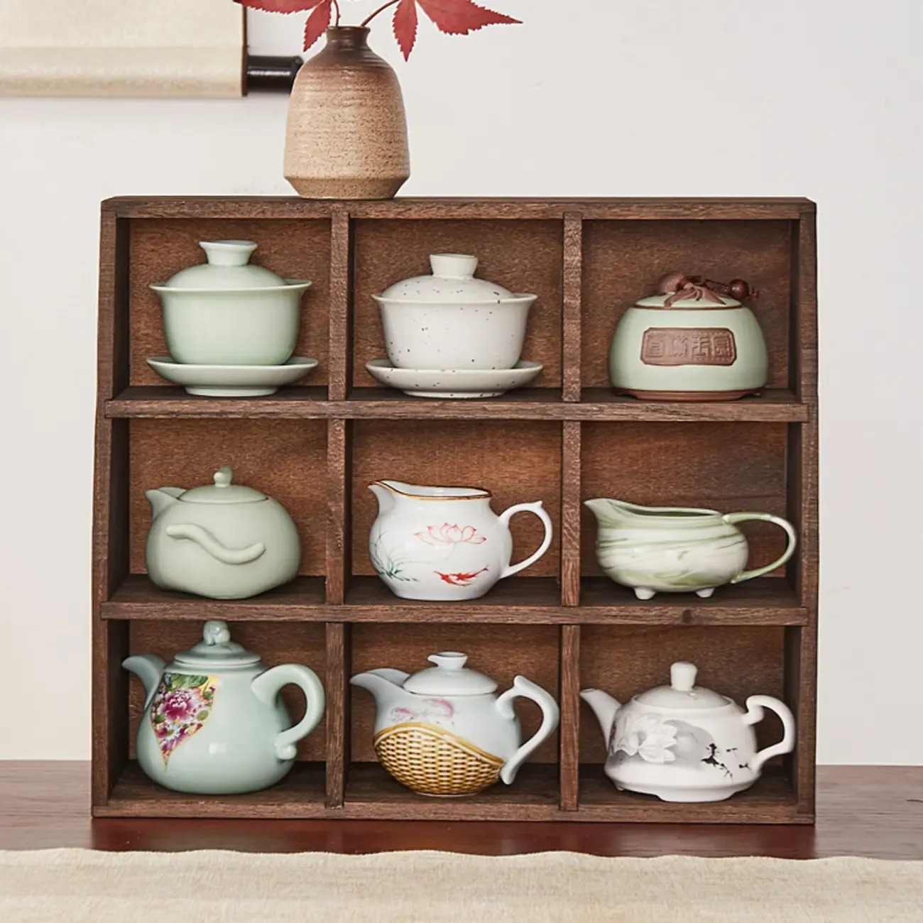 Wooden Open Display Cabinet for Living Room Decor Image - 3