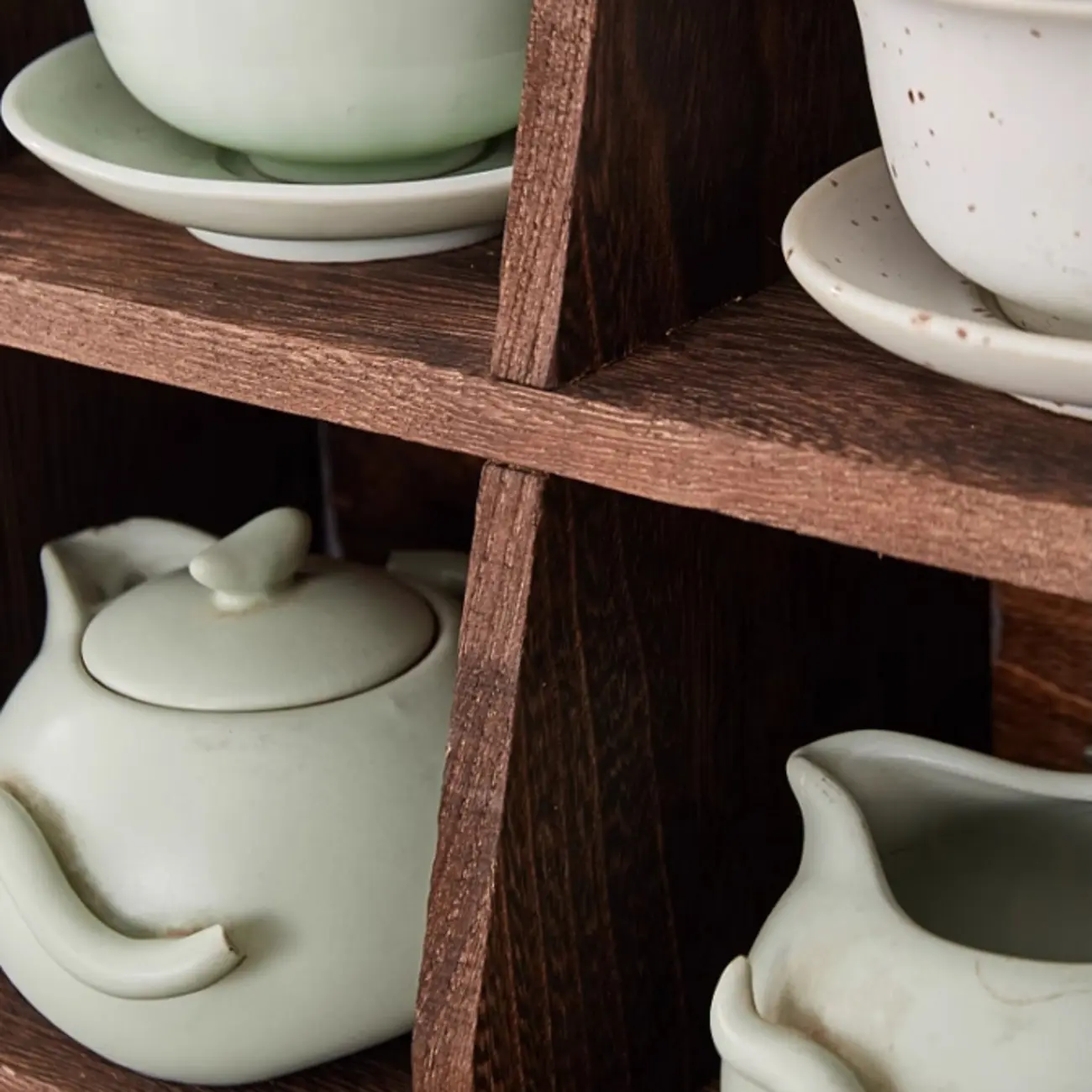 Wooden Open Display Cabinet for Living Room Decor Image - 7 | homeyfad