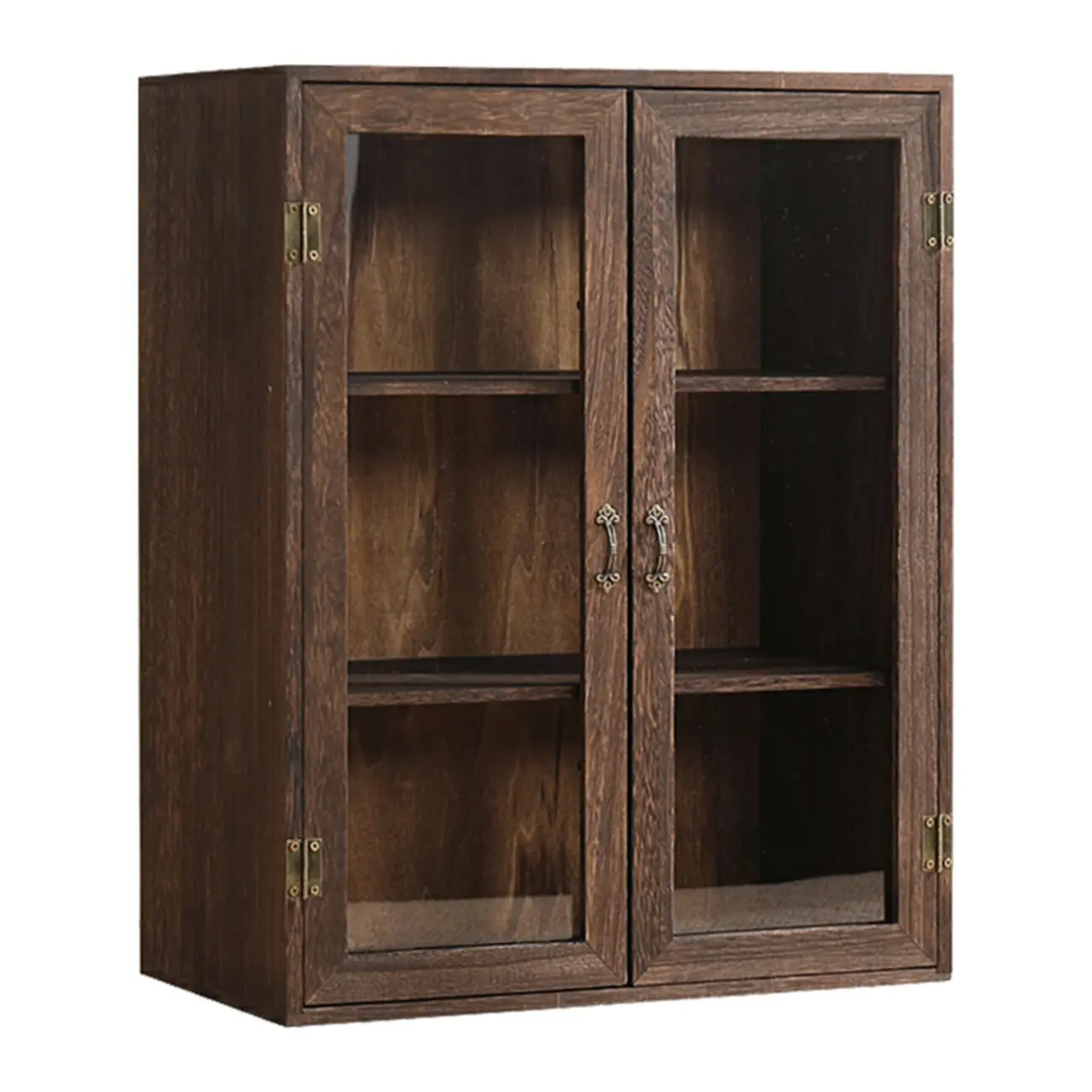 Brown Wooden Freestanding Display Cabinet for Kitchen Image - 6 | homeyfad