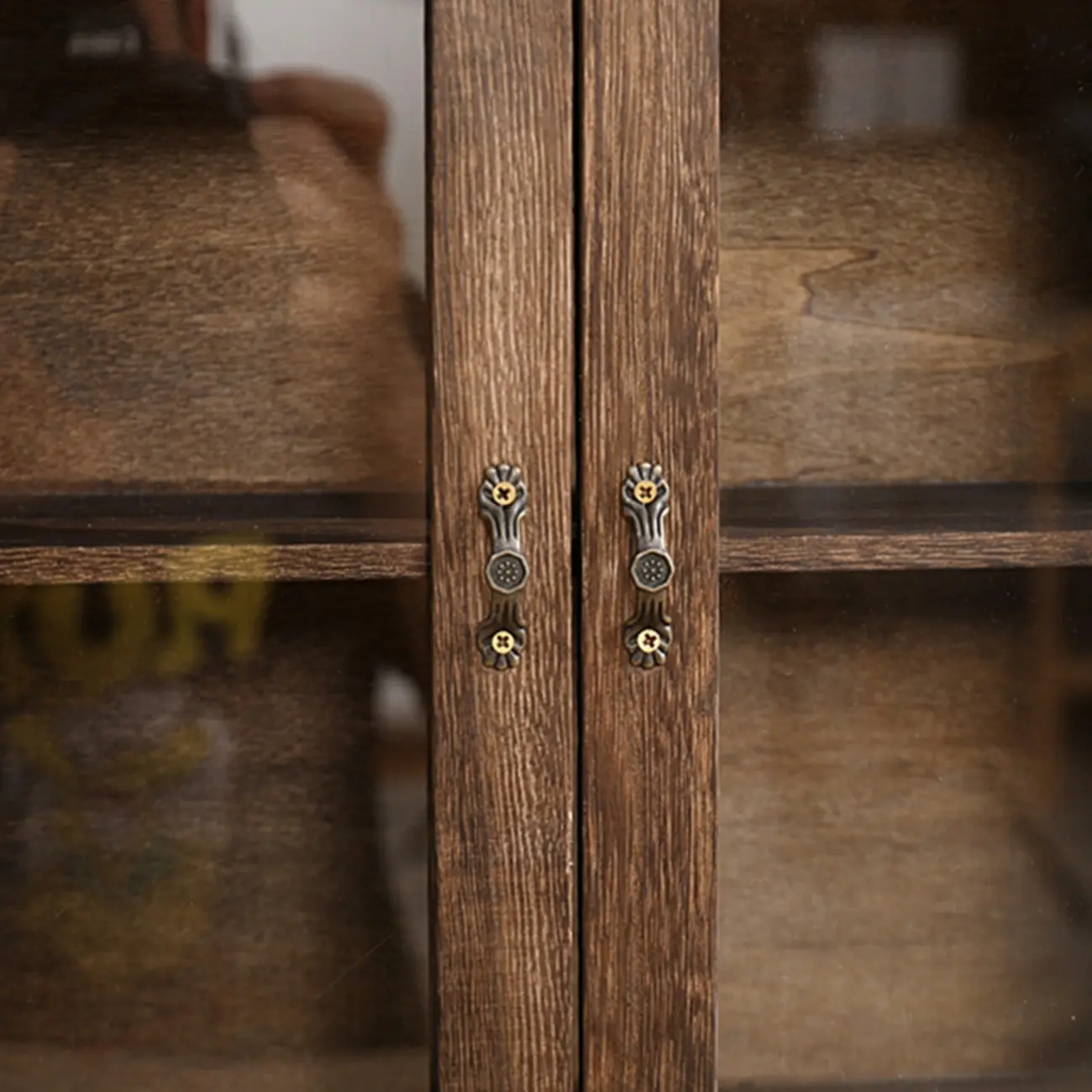 Brown Wooden Freestanding Display Cabinet for Kitchen Image - 7 | homeyfad