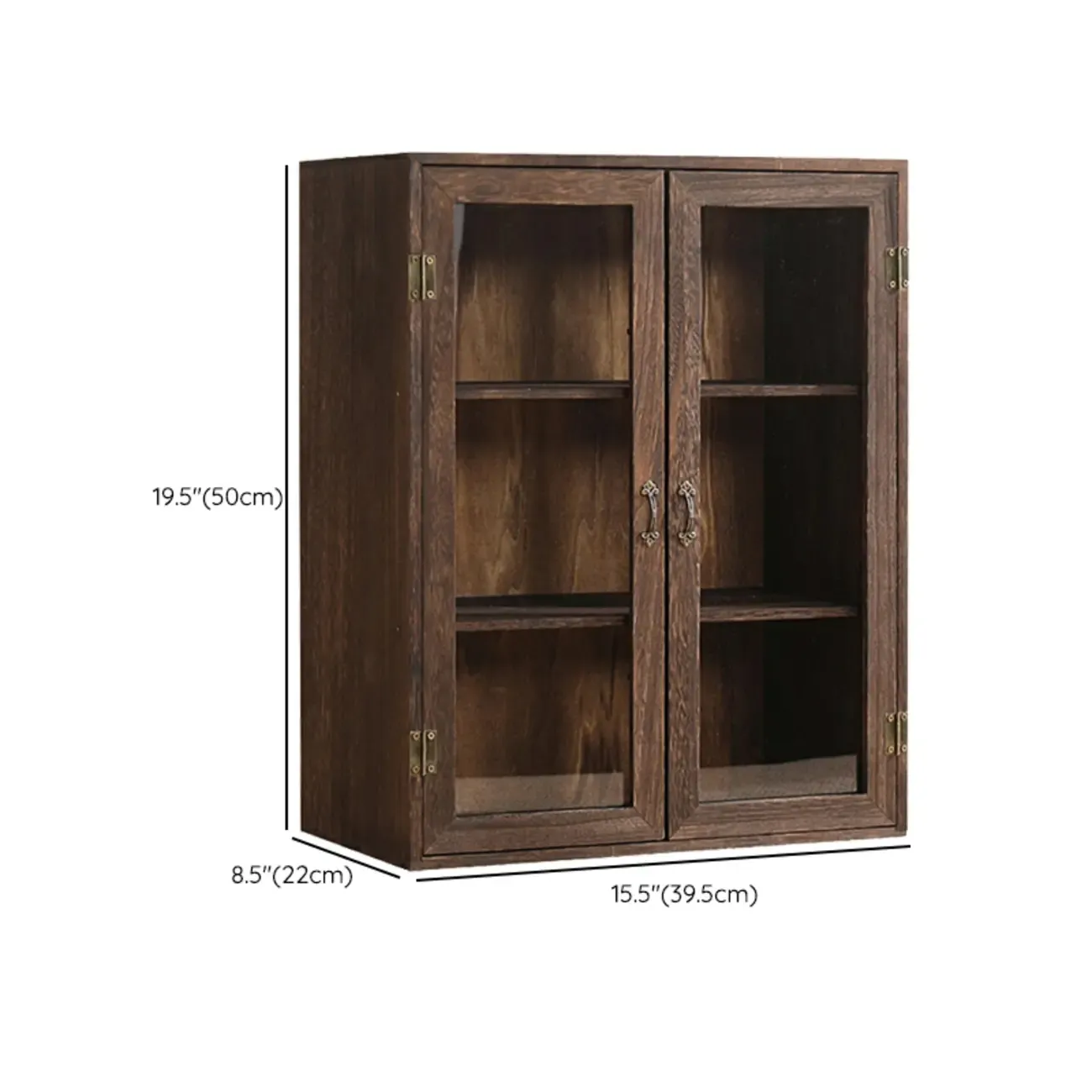 Brown Wooden Freestanding Display Cabinet for Kitchen #size