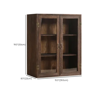 Brown Wooden Freestanding Display Cabinet for Kitchen #size