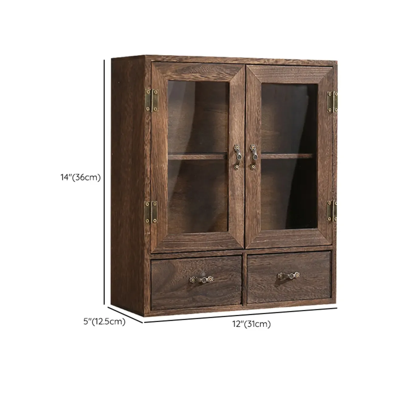 Brown Wooden Freestanding Display Cabinet for Kitchen Image - 11