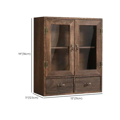 Brown Wooden Freestanding Display Cabinet for Kitchen Image - 11