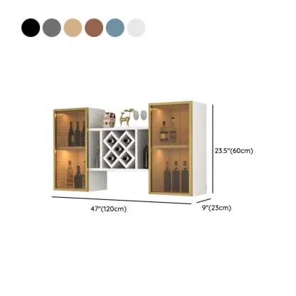 Modern Wall Mounted Wine Rack with Glass & Bottle Storage #size