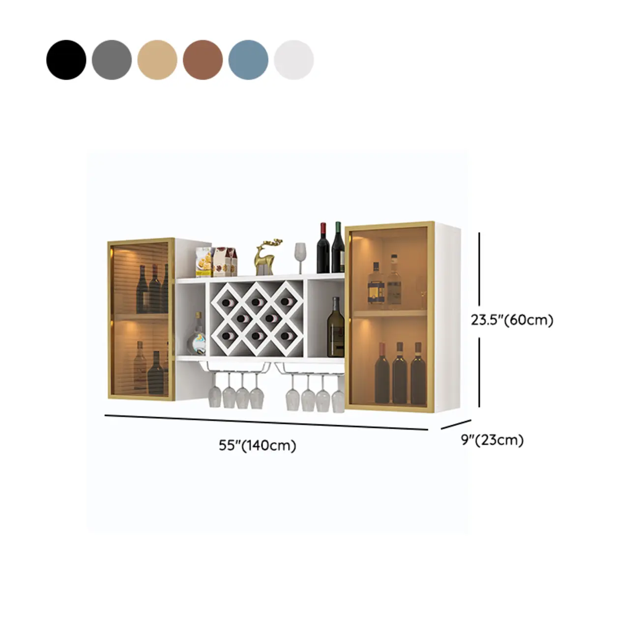 Modern Wall Mounted Wine Rack with Glass & Bottle Storage Image - 27 | homeyfad