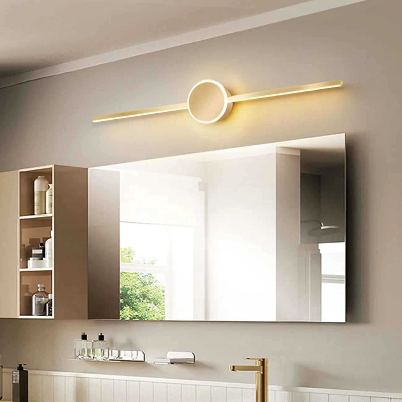 Modern Gold Linear Vanity Light 3 Dimming LED for Bathroom | homeyfad
