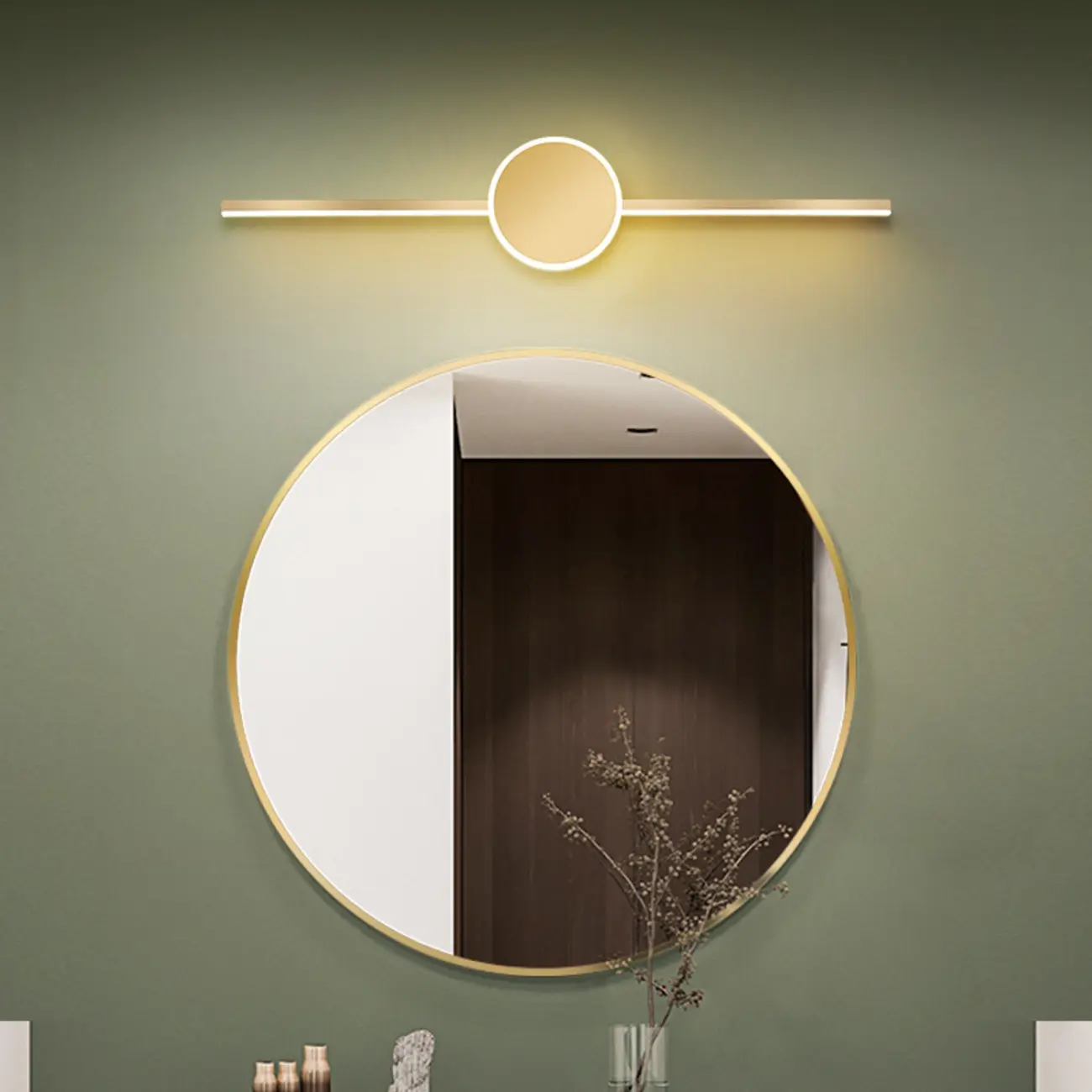 Modern Gold Linear Vanity Light 3 Dimming LED for Bathroom | homeyfad