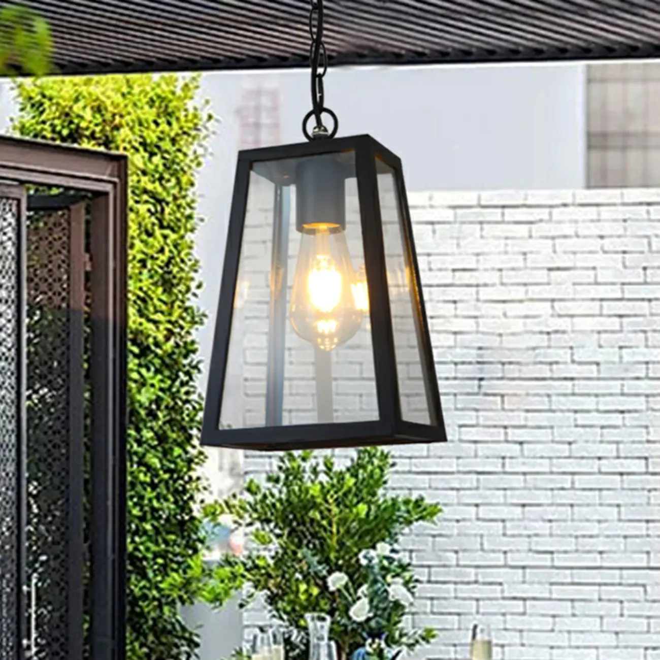 Industrial Black Metal Courtyard Pendant Lights in Adjustable  Image - 1 | homeyfad