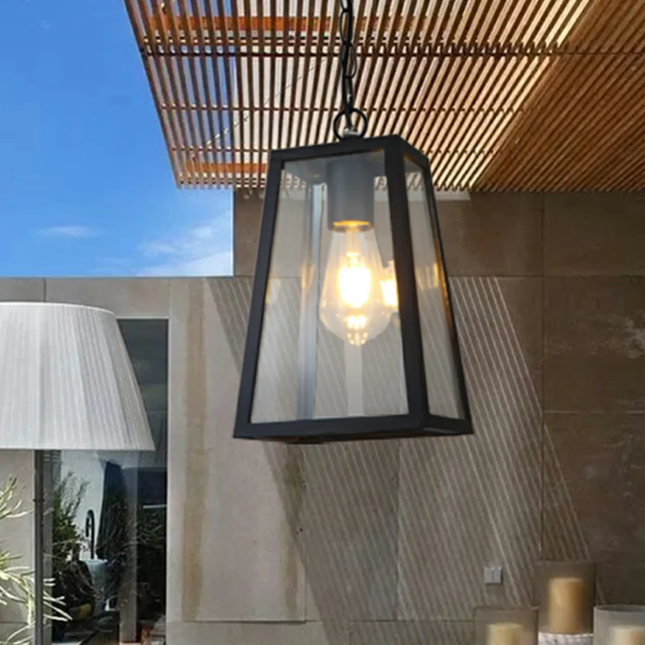 Industrial Black Metal Courtyard Pendant Lights in Adjustable  Image - 2 | homeyfad