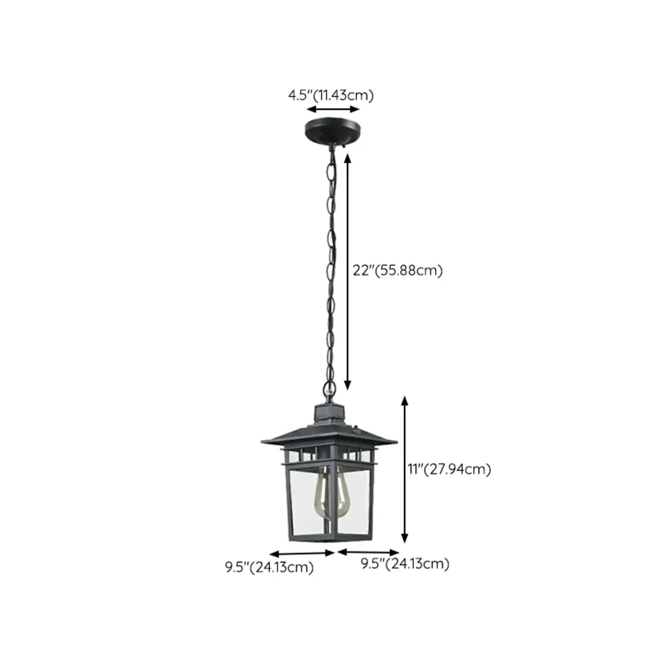 Industrial Black Metal Courtyard Pendant Lights in Adjustable  Image - 14