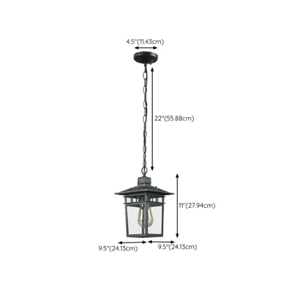 Industrial Black Metal Courtyard Pendant Lights in Adjustable  Image - 14