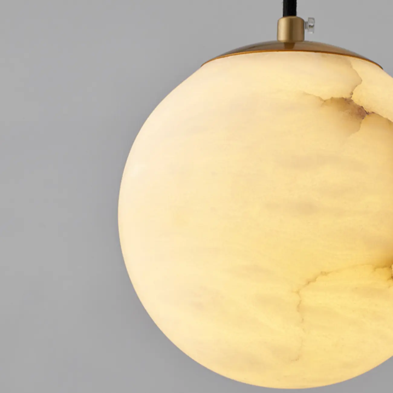 Modern White Sphere Stone Bi-pin Pendant Light Image - 8 | homeyfad