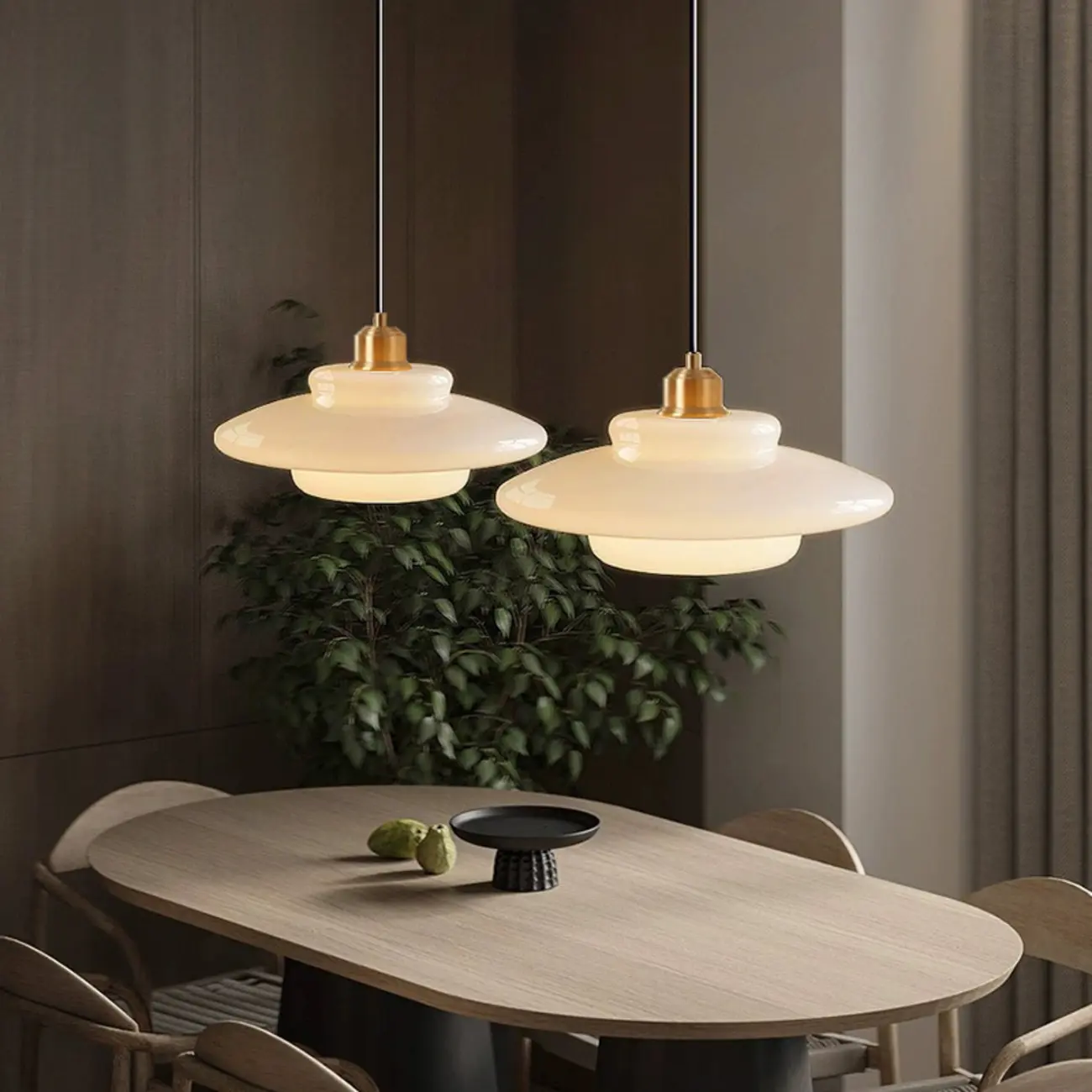 Modern White Glass Mini Pendant Light for Kitchen Dining Image - 3 | homeyfad