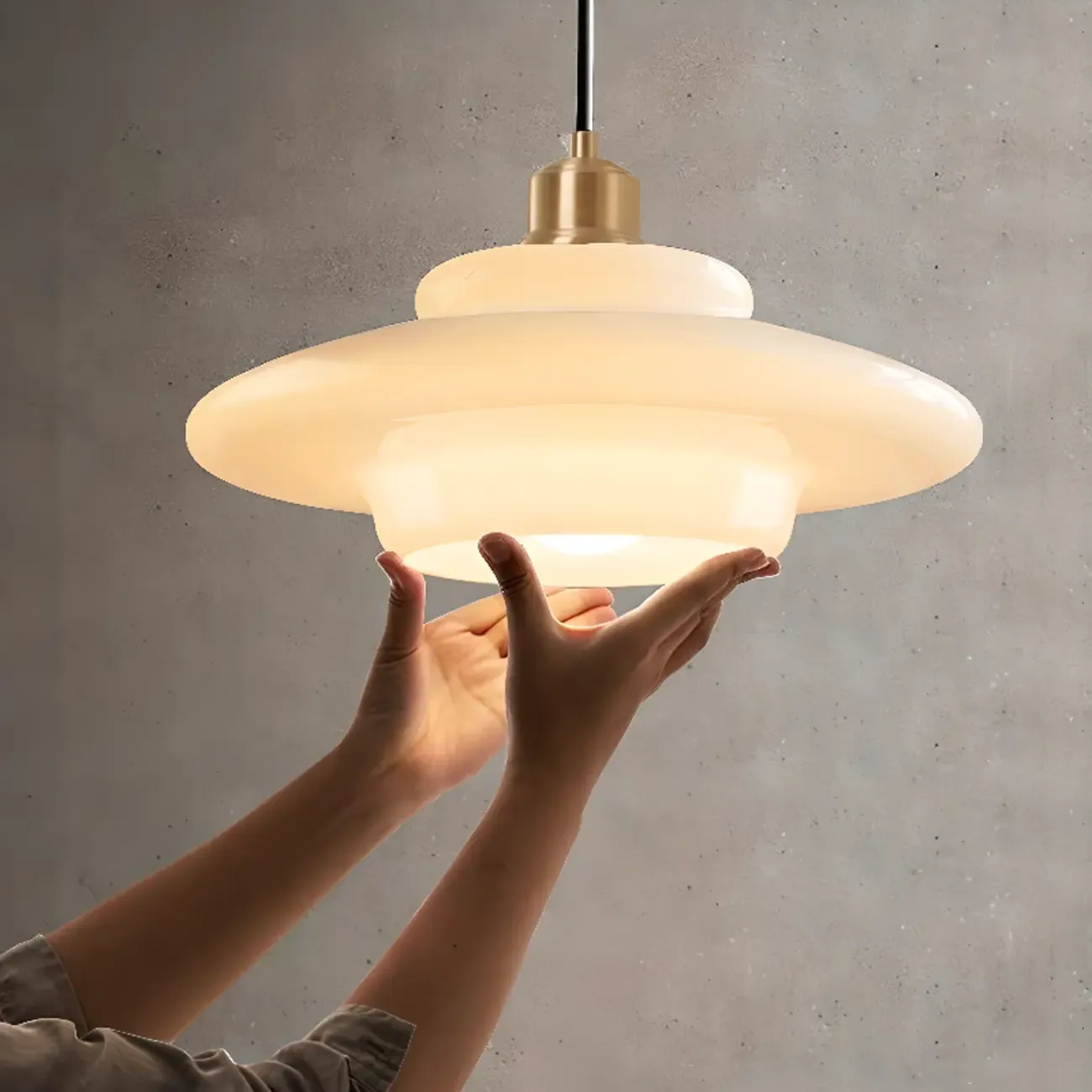 Modern White Glass Mini Pendant Light for Kitchen Dining Image - 4