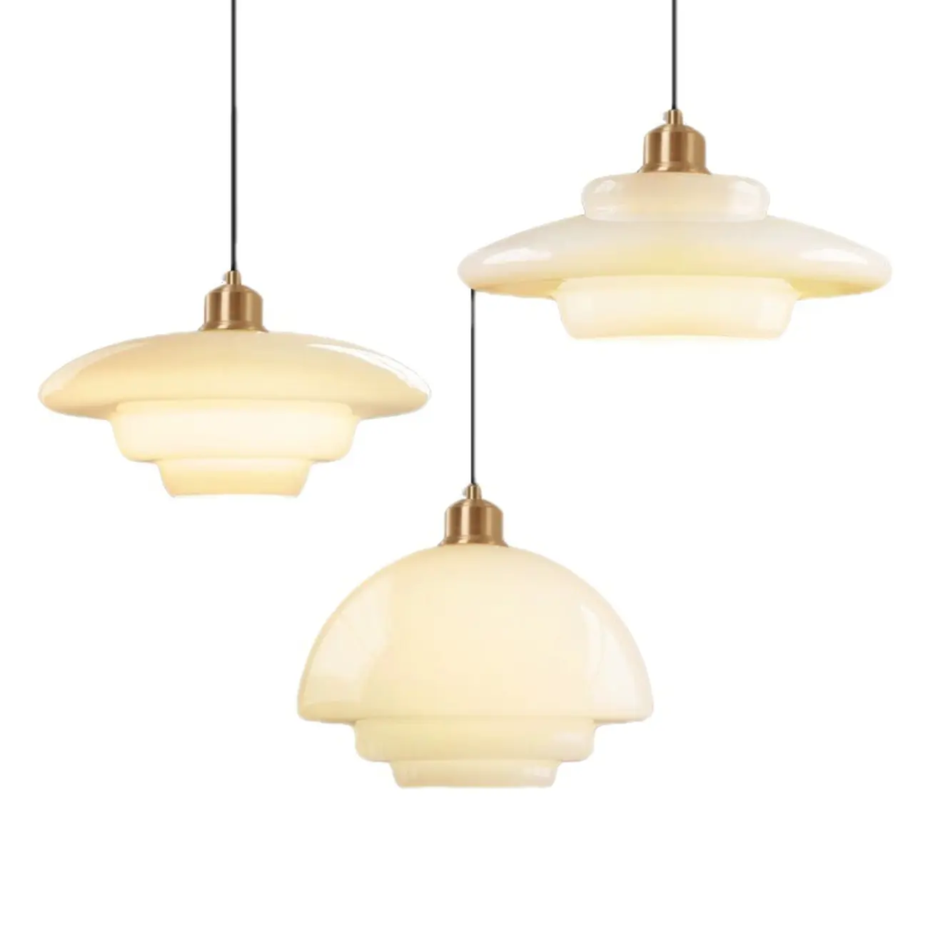 Modern White Glass Mini Pendant Light for Kitchen Dining Image - 5 | homeyfad