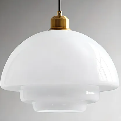 Modern White Glass Mini Pendant Light for Kitchen Dining Image - 7