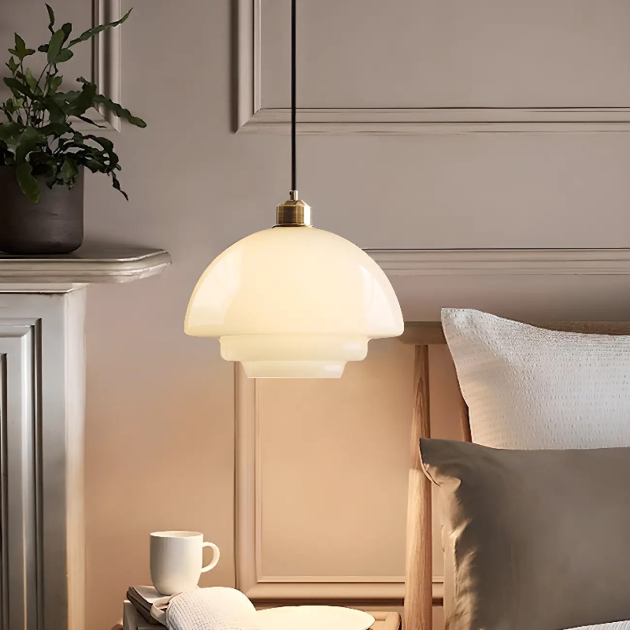 Modern White Glass Mini Pendant Light for Kitchen Dining Image - 10 | homeyfad