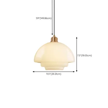 Modern White Glass Mini Pendant Light for Kitchen Dining Image - 12