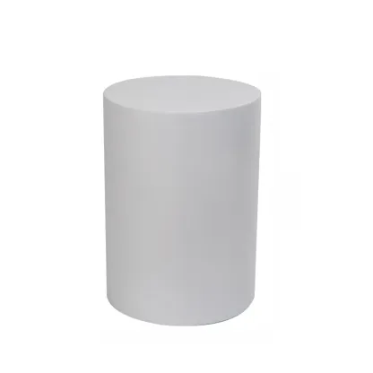 Elegant Concrete Round End Table with Gloss Surface for Home Image - 6