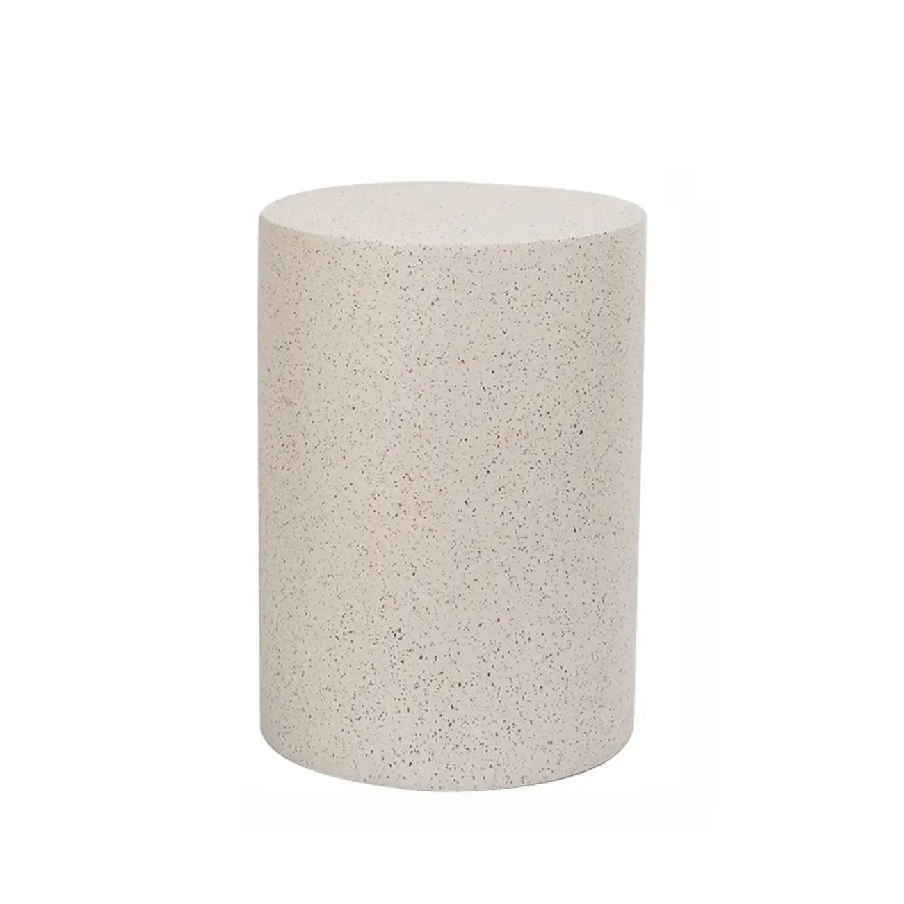 Elegant Concrete Round End Table with Gloss Surface for Home Image - 8