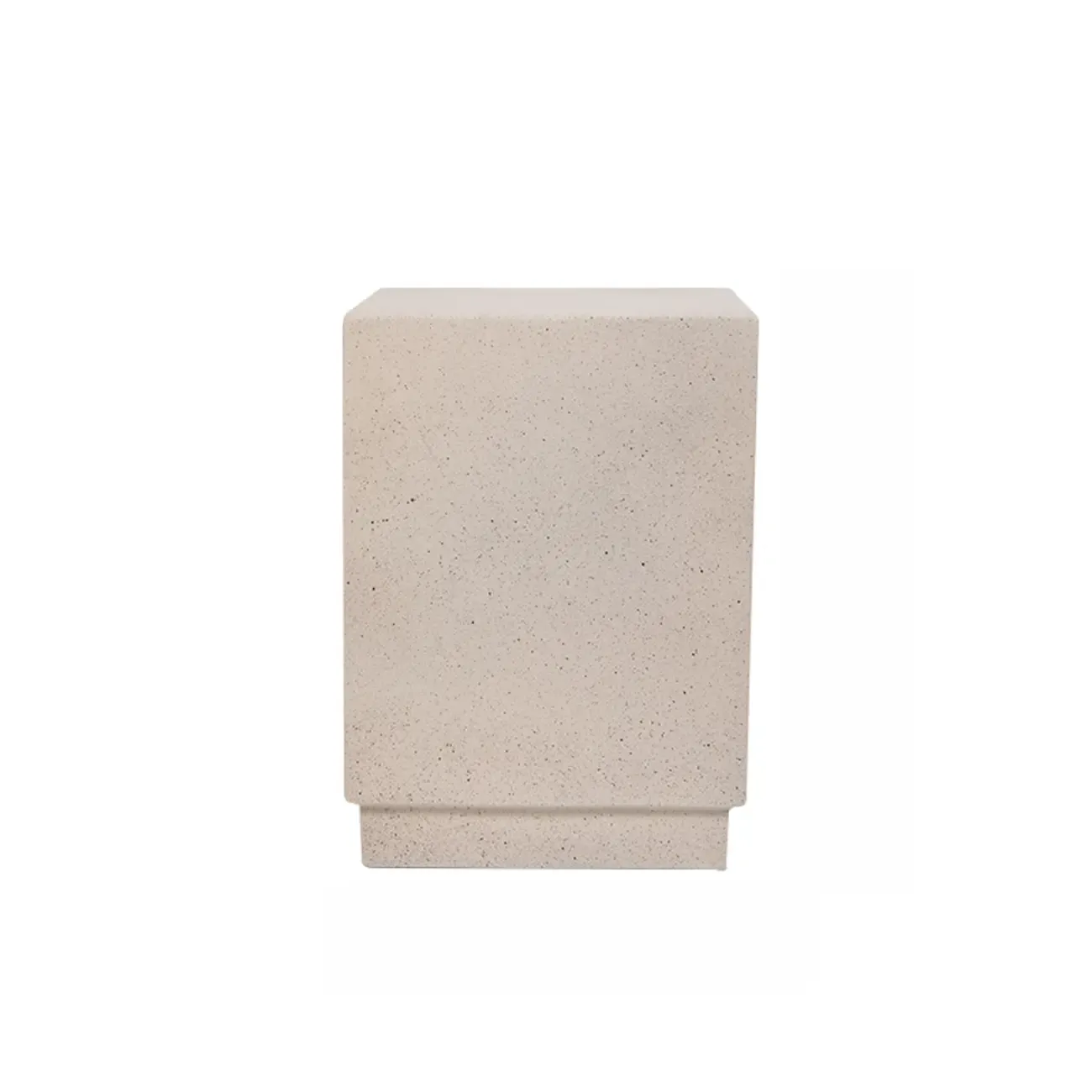 Elegant Concrete Round End Table with Gloss Surface for Home Image - 13