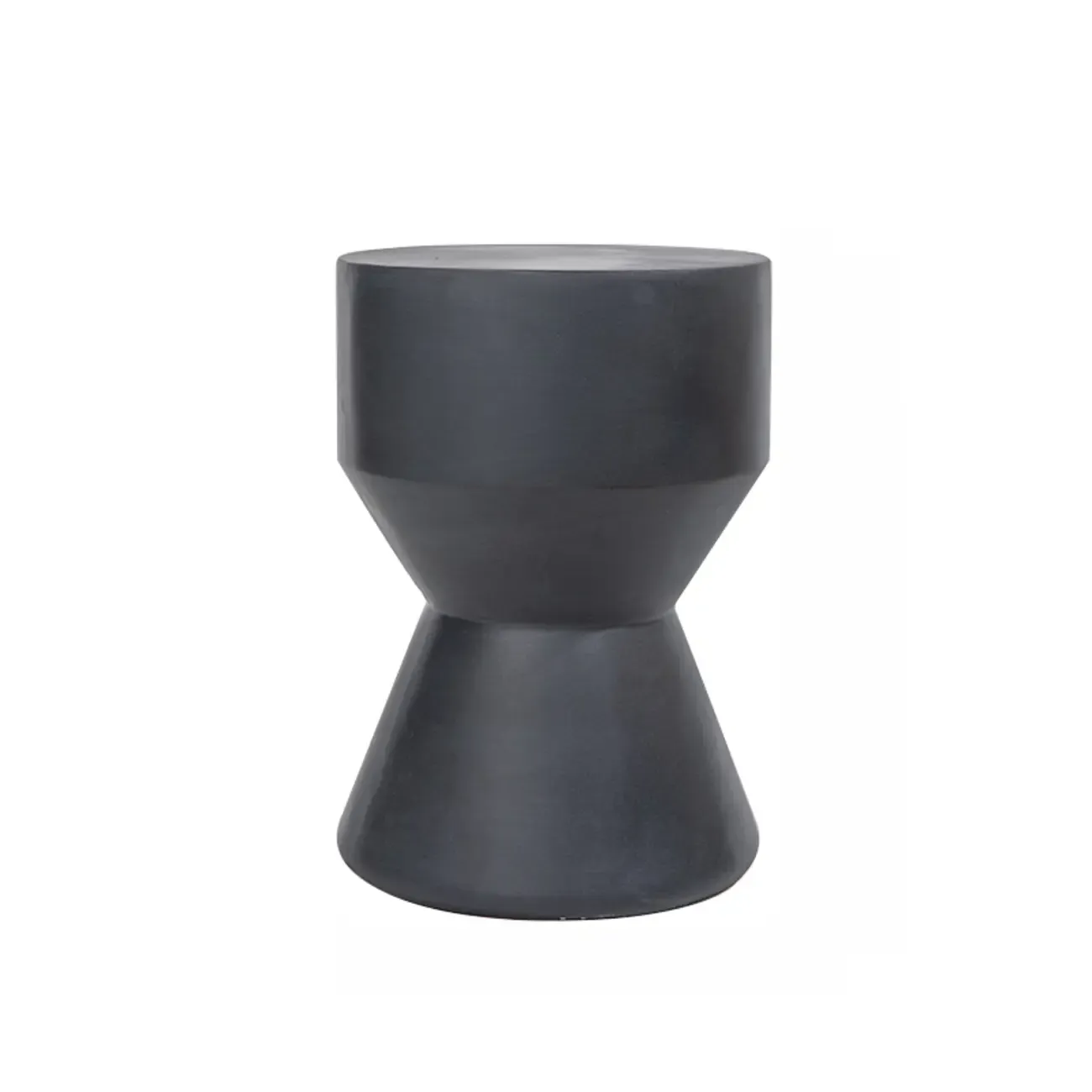 Elegant Concrete Round End Table with Gloss Surface for Home Image - 15