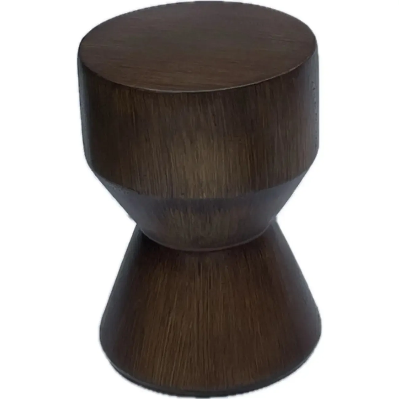 Elegant Concrete Round End Table with Gloss Surface for Home Image - 18