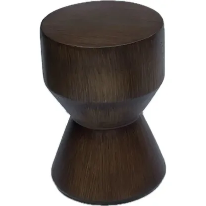 Elegant Concrete Round End Table with Gloss Surface for Home Image - 18
