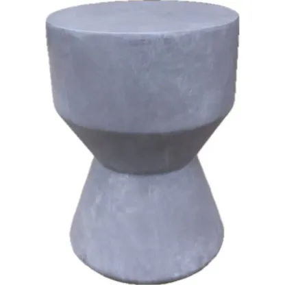 Elegant Concrete Round End Table with Gloss Surface for Home Image - 19